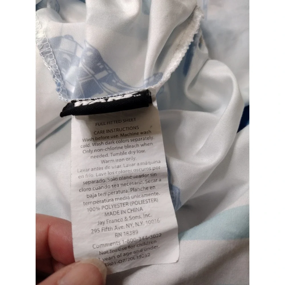 Star Wars Full Fitted Sheet Millennium Falcon X-Wing Spaceship Print Blue White
